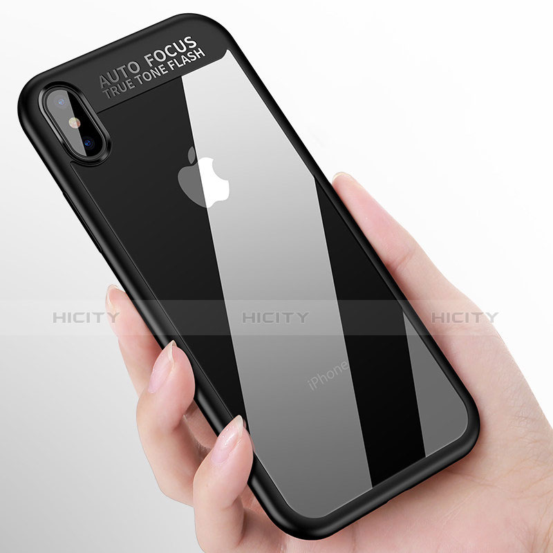 Funda Silicona Goma Espejo W01 para Apple iPhone Xs Max Negro