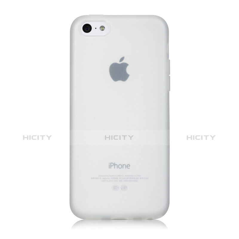 Funda Silicona Goma Mate para Apple iPhone 5C Blanco