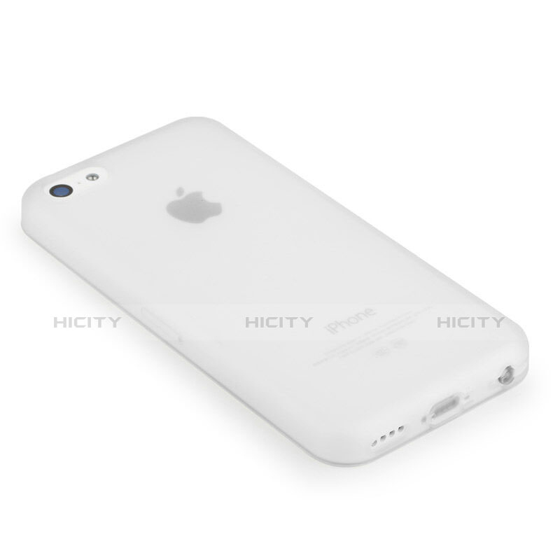Funda Silicona Goma Mate para Apple iPhone 5C Blanco