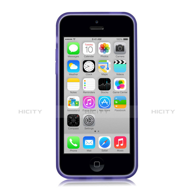 Funda Silicona Goma Mate para Apple iPhone 5C Morado