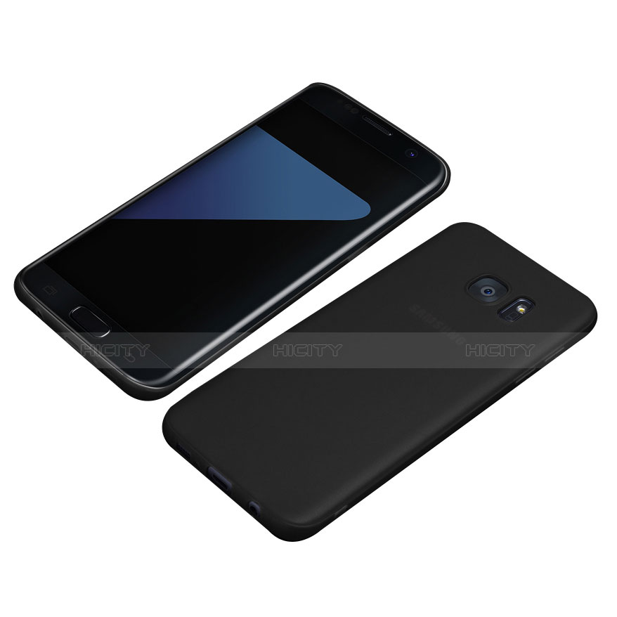Funda Silicona Goma Mate para Samsung Galaxy S7 Edge G935F Negro