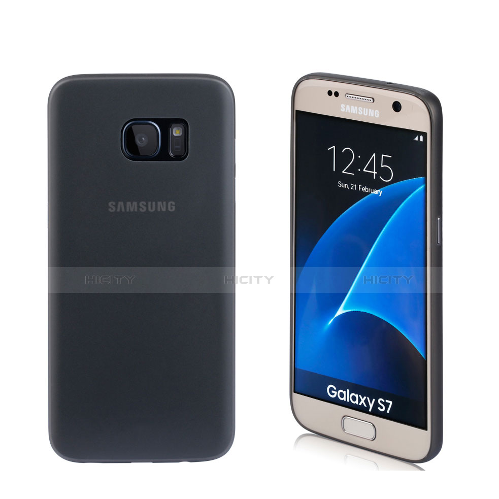 Funda Silicona Goma Mate para Samsung Galaxy S7 G930F G930FD Negro