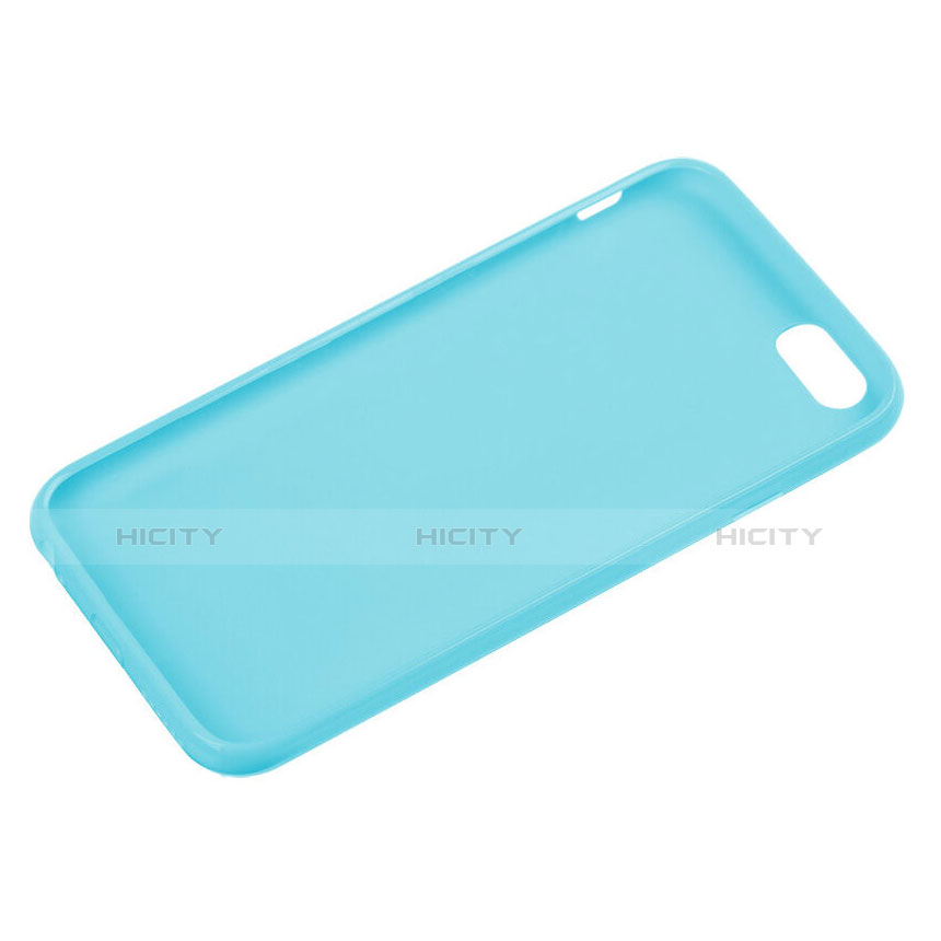 Funda Silicona Goma para Apple iPhone 6 Plus Azul Cielo