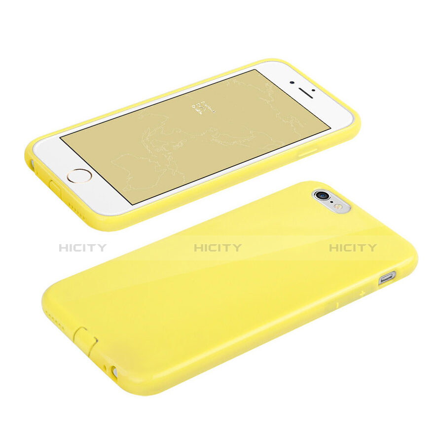 Funda Silicona Goma para Apple iPhone 6S Amarillo