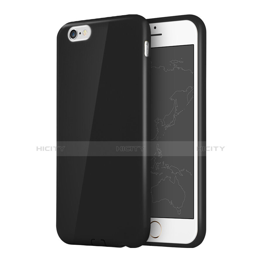 Funda Silicona Goma para Apple iPhone 6S Negro