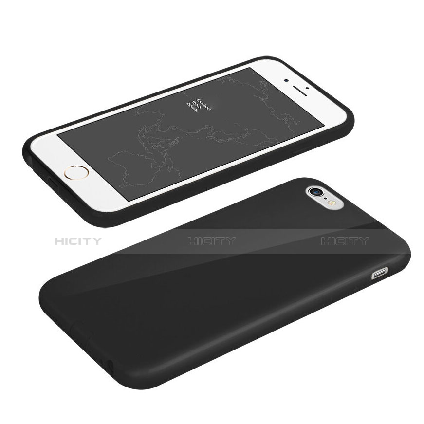 Funda Silicona Goma para Apple iPhone 6S Negro