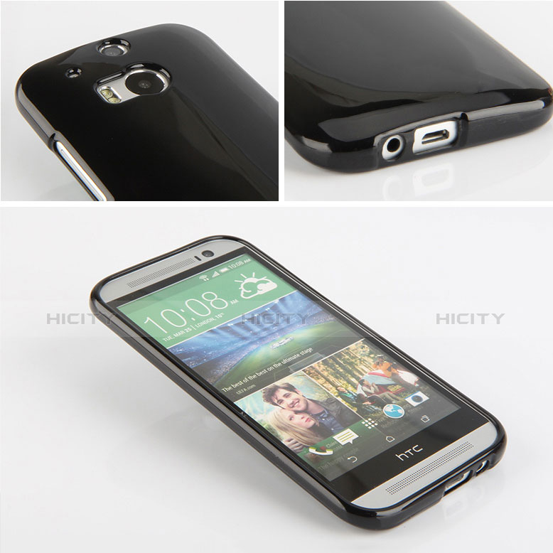 Funda Silicona Goma para HTC One M8 Negro