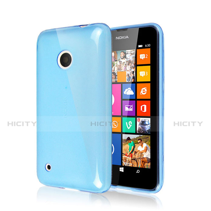 Funda Silicona Goma para Nokia Lumia 530 Azul Cielo