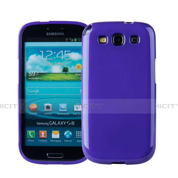 Funda Silicona Goma para Samsung Galaxy S3 III LTE 4G Morado