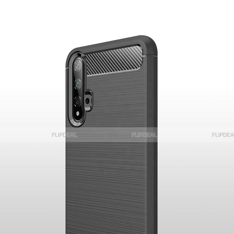 Funda Silicona Goma Twill B02 para Huawei Honor 20 Negro