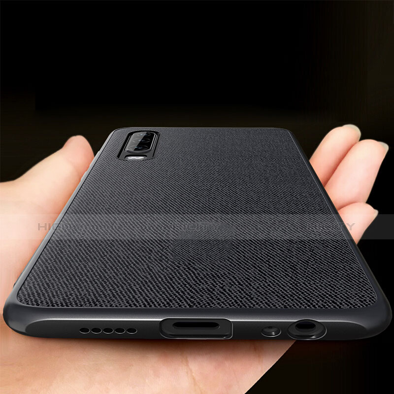 Funda Silicona Goma Twill B02 para Huawei P30 Negro