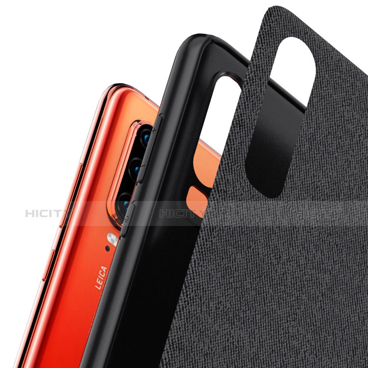 Funda Silicona Goma Twill B02 para Huawei P30 Negro