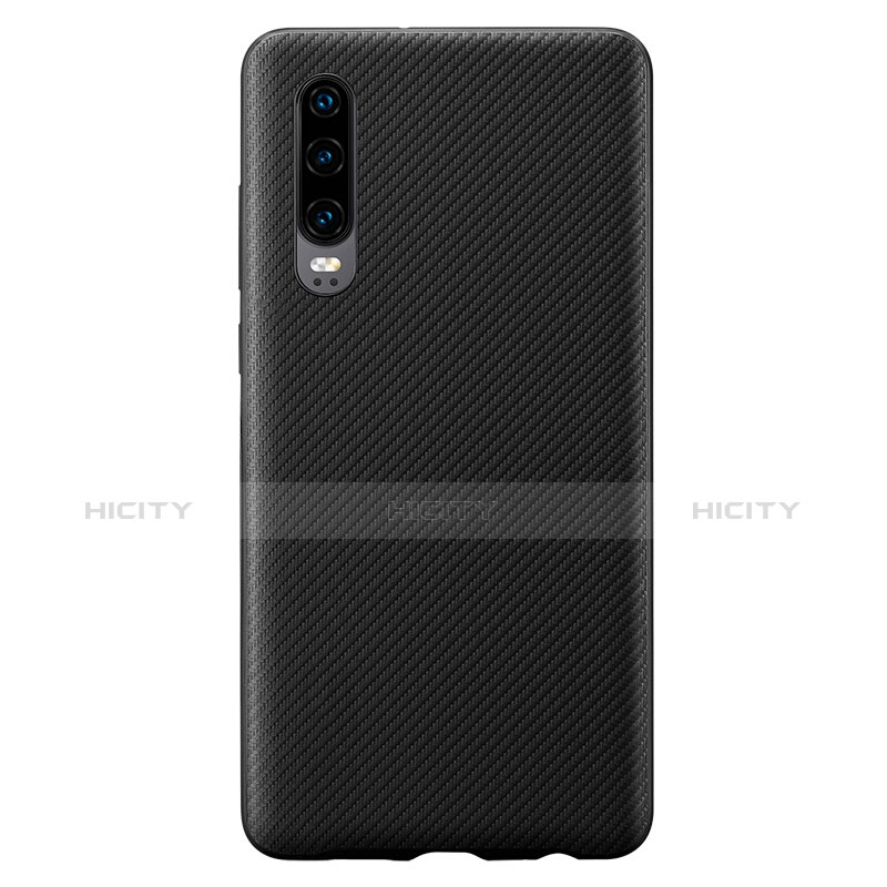 Funda Silicona Goma Twill para Huawei P30 Negro