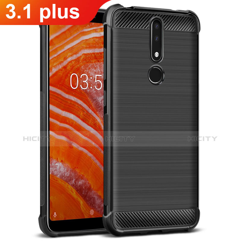 Funda Silicona Goma Twill para Nokia 3.1 Plus Negro