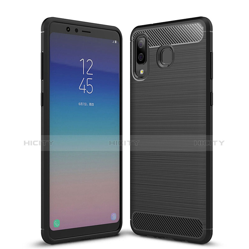 Funda Silicona Goma Twill para Samsung Galaxy A8 Star Negro