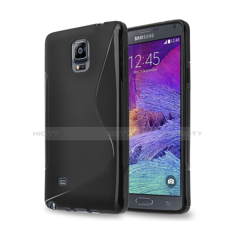 Funda Silicona S-Line para Samsung Galaxy Note 4 Duos N9100 Dual SIM Negro
