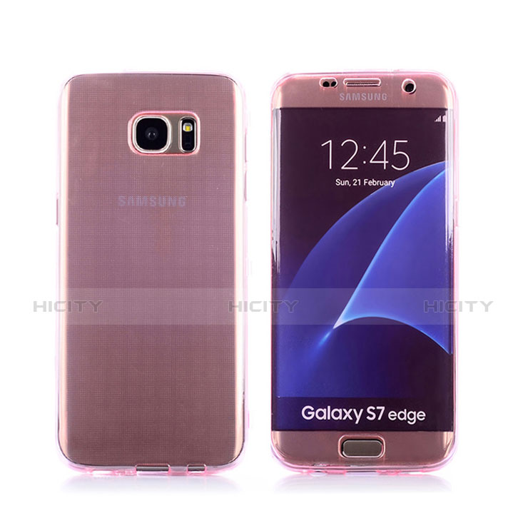 Funda Silicona Transparente Cubre Entero Carcasa para Samsung Galaxy S7 Edge G935F Rosa