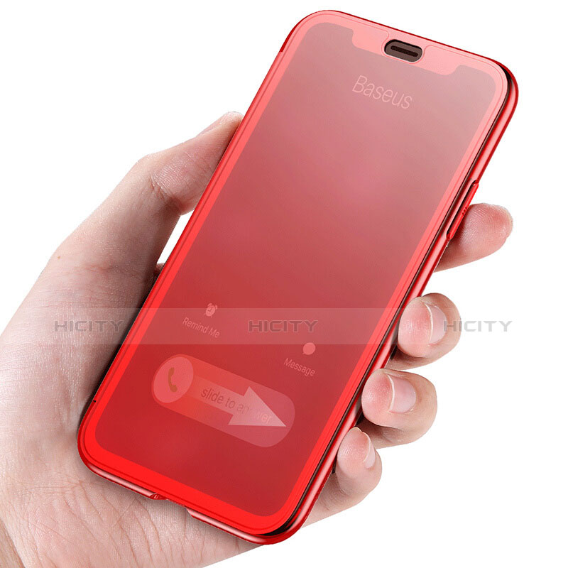 Funda Silicona Transparente Cubre Entero para Apple iPhone Xs Max Rojo