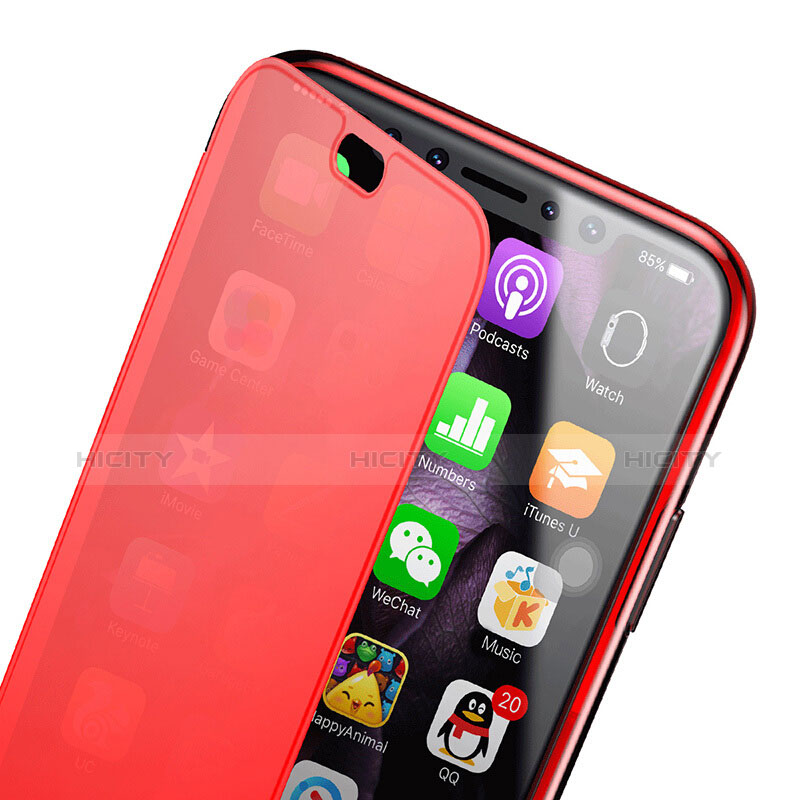 Funda Silicona Transparente Cubre Entero para Apple iPhone Xs Max Rojo
