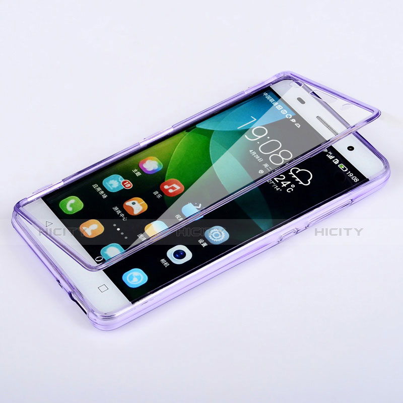 Funda Silicona Transparente Cubre Entero para Huawei G Play Mini Morado