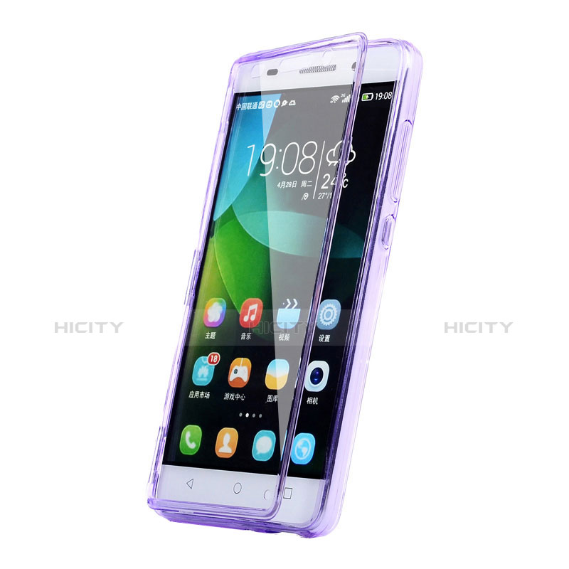 Funda Silicona Transparente Cubre Entero para Huawei G Play Mini Morado