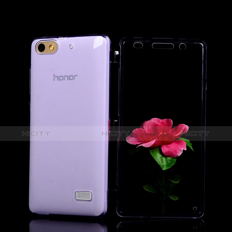 Funda Silicona Transparente Cubre Entero para Huawei G Play Mini Morado