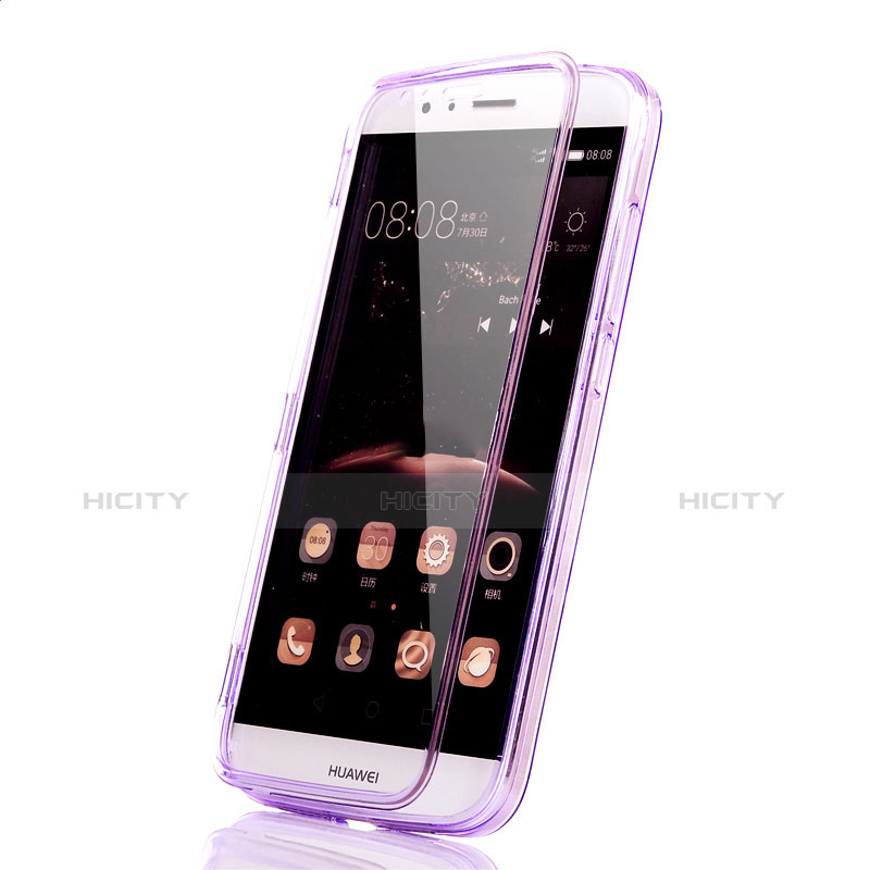 Funda Silicona Transparente Cubre Entero para Huawei GX8 Morado