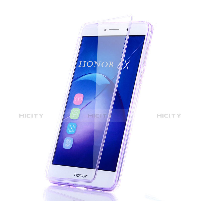 Funda Silicona Transparente Cubre Entero para Huawei Honor 6X Pro Morado