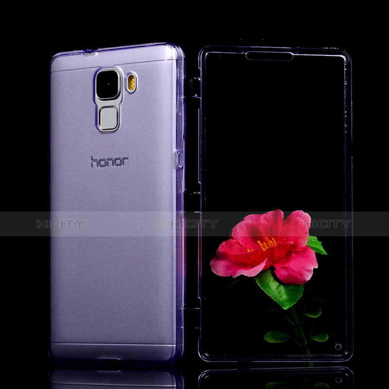 Funda Silicona Transparente Cubre Entero para Huawei Honor 7 Morado