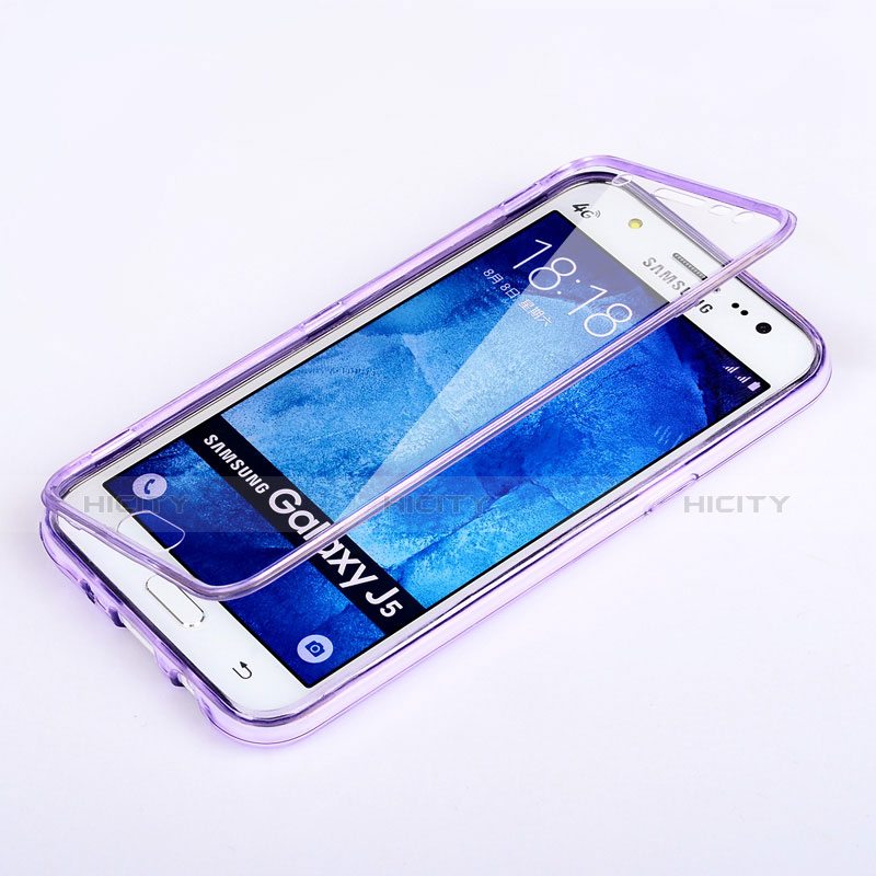 Funda Silicona Transparente Cubre Entero para Samsung Galaxy J5 SM-J500F Morado