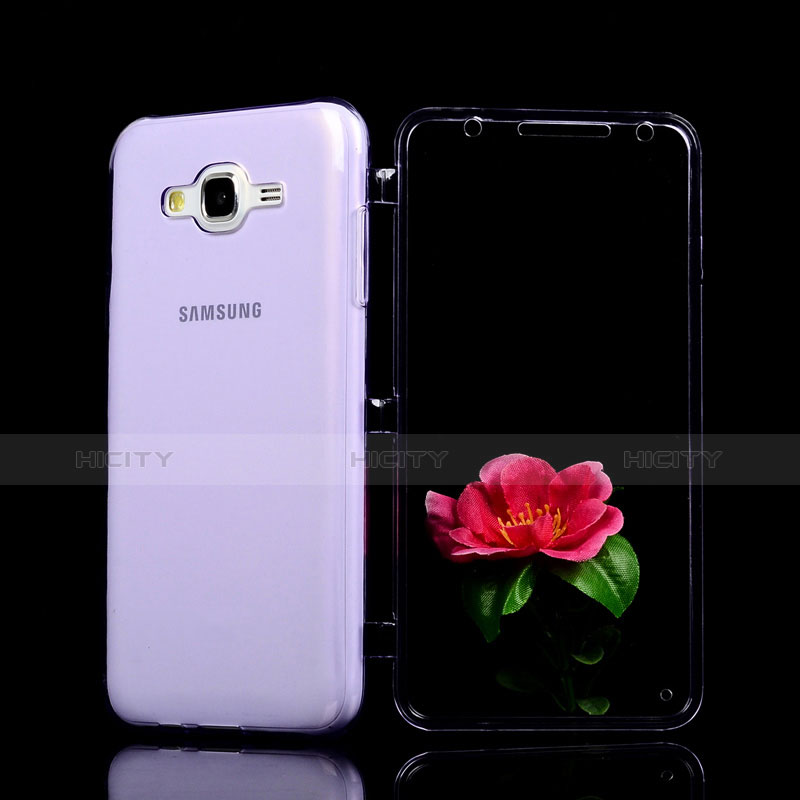 Funda Silicona Transparente Cubre Entero para Samsung Galaxy J7 SM-J700F J700H Morado