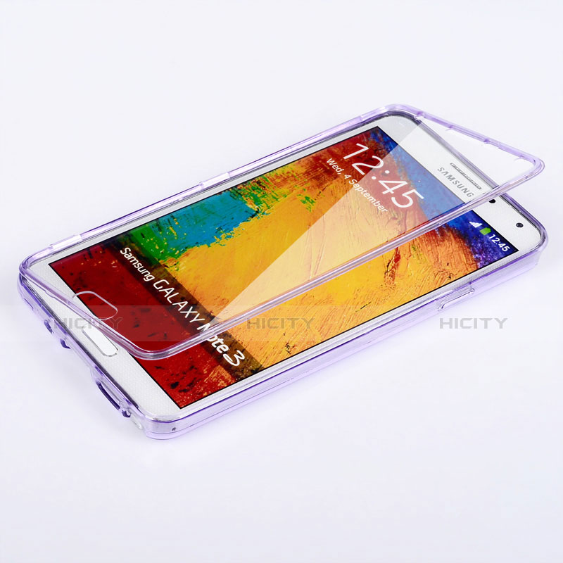 Funda Silicona Transparente Cubre Entero para Samsung Galaxy Note 3 N9000 Morado