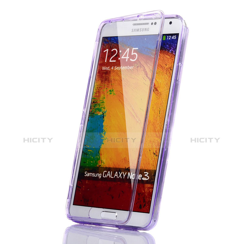 Funda Silicona Transparente Cubre Entero para Samsung Galaxy Note 3 N9000 Morado