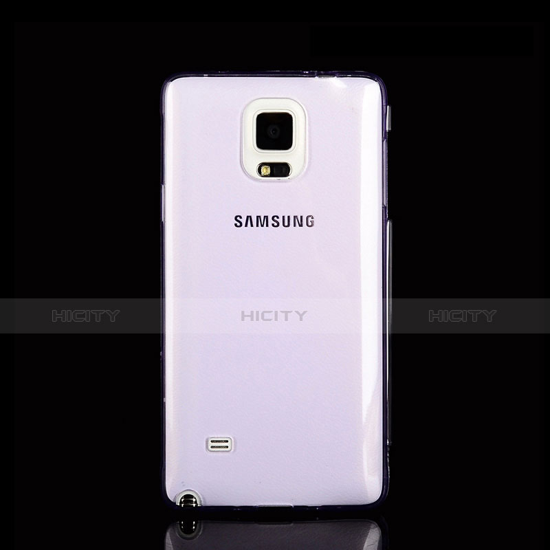 Funda Silicona Transparente Cubre Entero para Samsung Galaxy Note 4 SM-N910F Morado