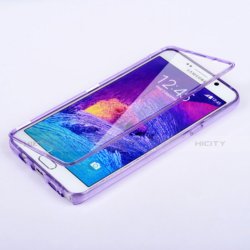 Funda Silicona Transparente Cubre Entero para Samsung Galaxy Note 5 N9200 N920 N920F Morado