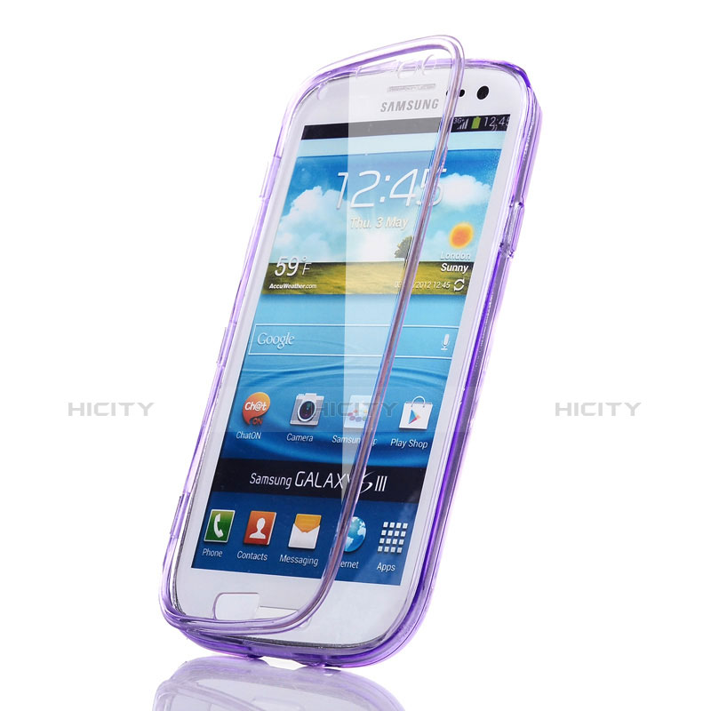 Funda Silicona Transparente Cubre Entero para Samsung Galaxy S3 4G i9305 Morado