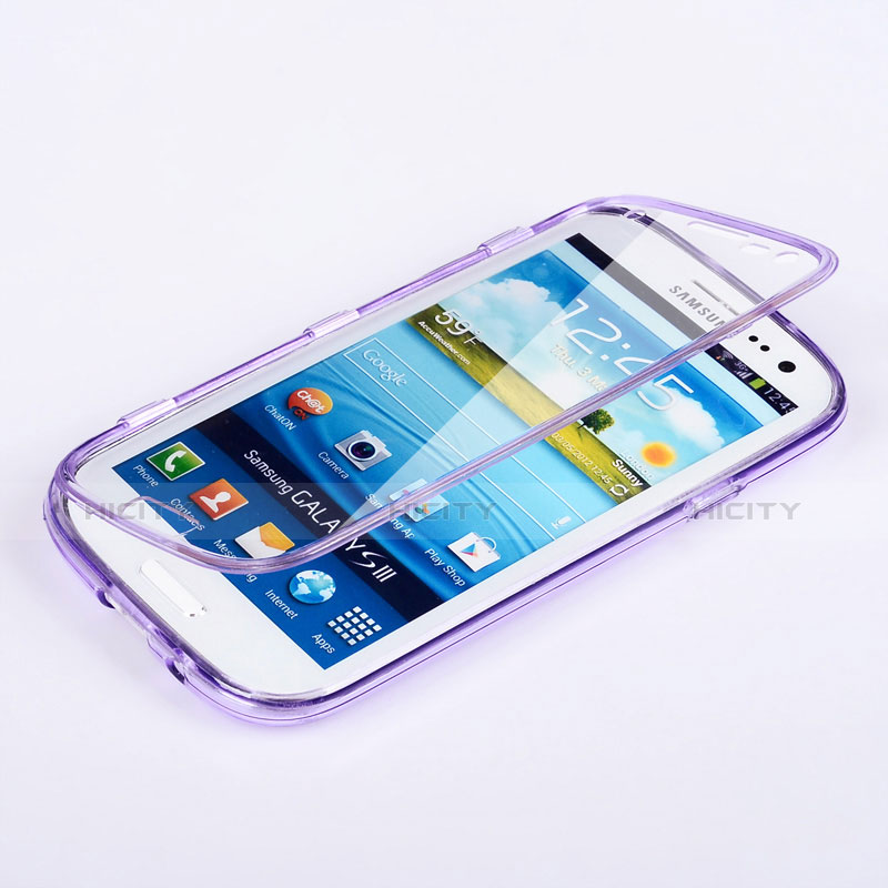 Funda Silicona Transparente Cubre Entero para Samsung Galaxy S3 i9300 Morado