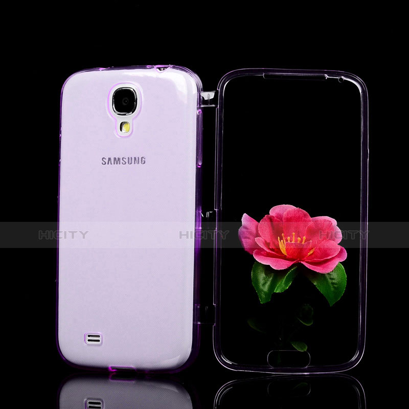 Funda Silicona Transparente Cubre Entero para Samsung Galaxy S4 i9500 i9505 Morado