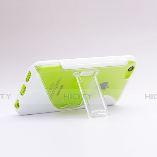 Funda Silicona Transparente S-Line con Soporte para Apple iPhone 5C Blanco