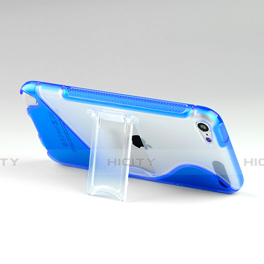 Funda Silicona Transparente S-Line con Soporte para Apple iPod Touch 5 Azul