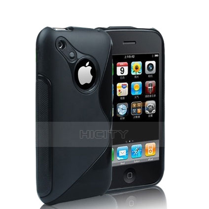 Funda Silicona Transparente S-Line para Apple iPhone 3G 3GS Negro