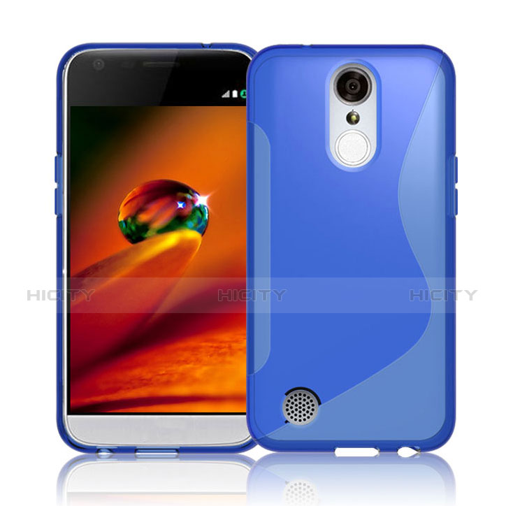 Funda Silicona Transparente S-Line para LG K10 (2017) Azul