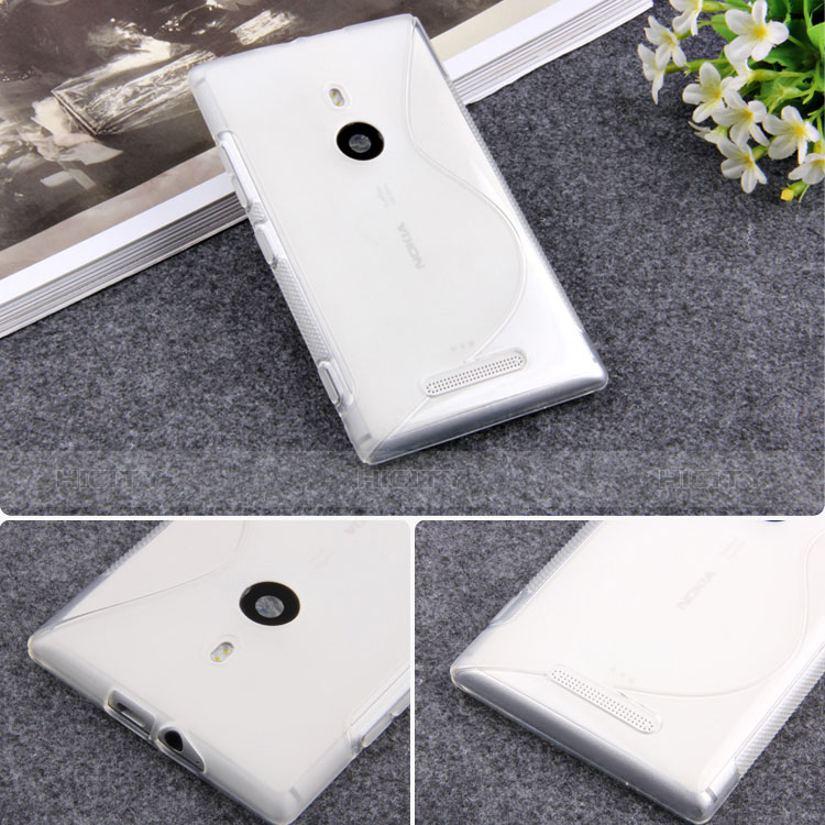 Funda Silicona Transparente S-Line para Nokia Lumia 925 Blanco