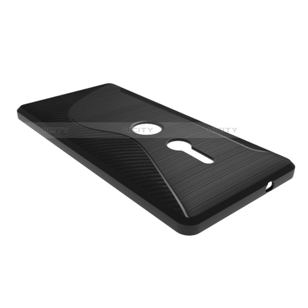 Funda Silicona Transparente S-Line para Sony Xperia XZ2 Negro