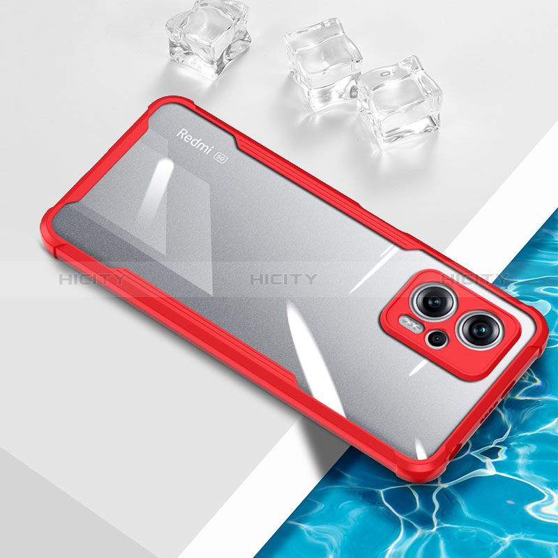 Funda Silicona Ultrafina Carcasa Transparente BH1 para Xiaomi Redmi Note 11T Pro 5G Rojo