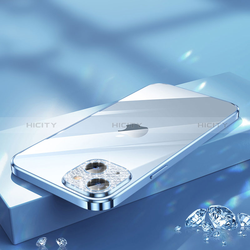 Funda Silicona Ultrafina Carcasa Transparente Bling-Bling LD2 para Apple iPhone 13 Azul