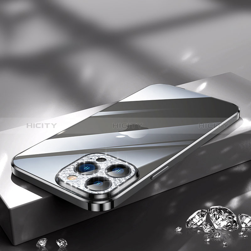 Funda Silicona Ultrafina Carcasa Transparente Bling-Bling LD2 para Apple iPhone 13 Pro Max Negro