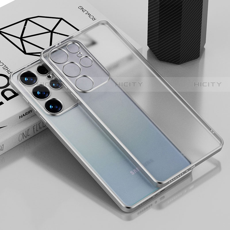 Funda Silicona Ultrafina Carcasa Transparente C02 para Samsung Galaxy S21 Ultra 5G Plata
