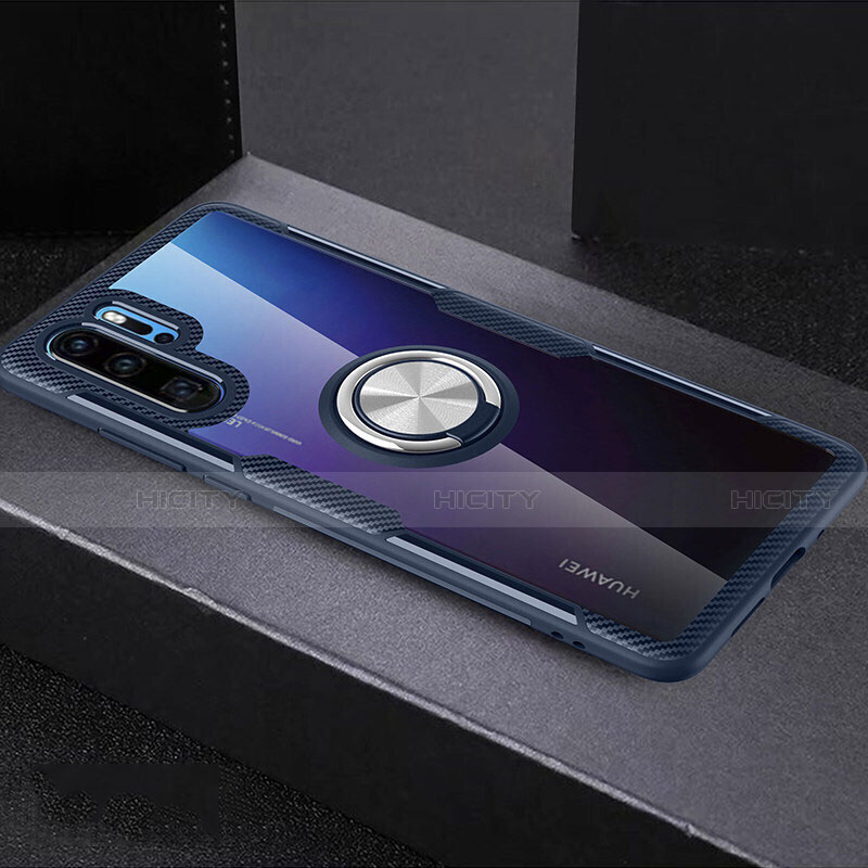 Funda Silicona Ultrafina Carcasa Transparente con Anillo de dedo Soporte C03 para Huawei P30 Pro New Edition
