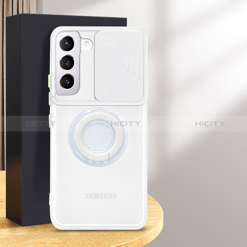 Funda Silicona Ultrafina Carcasa Transparente con Anillo de dedo Soporte S01 para Samsung Galaxy S24 5G